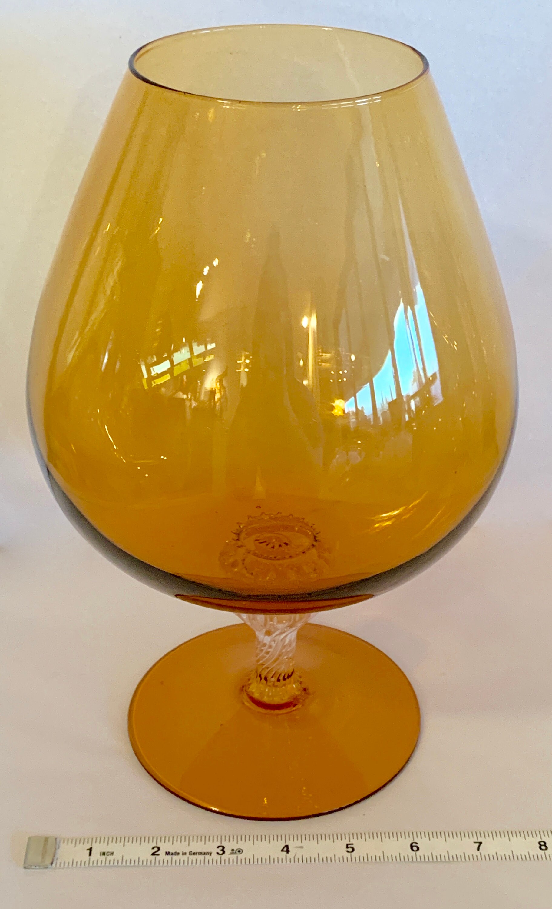 Extra Large Amber Brandy Snifter 12 Etsy