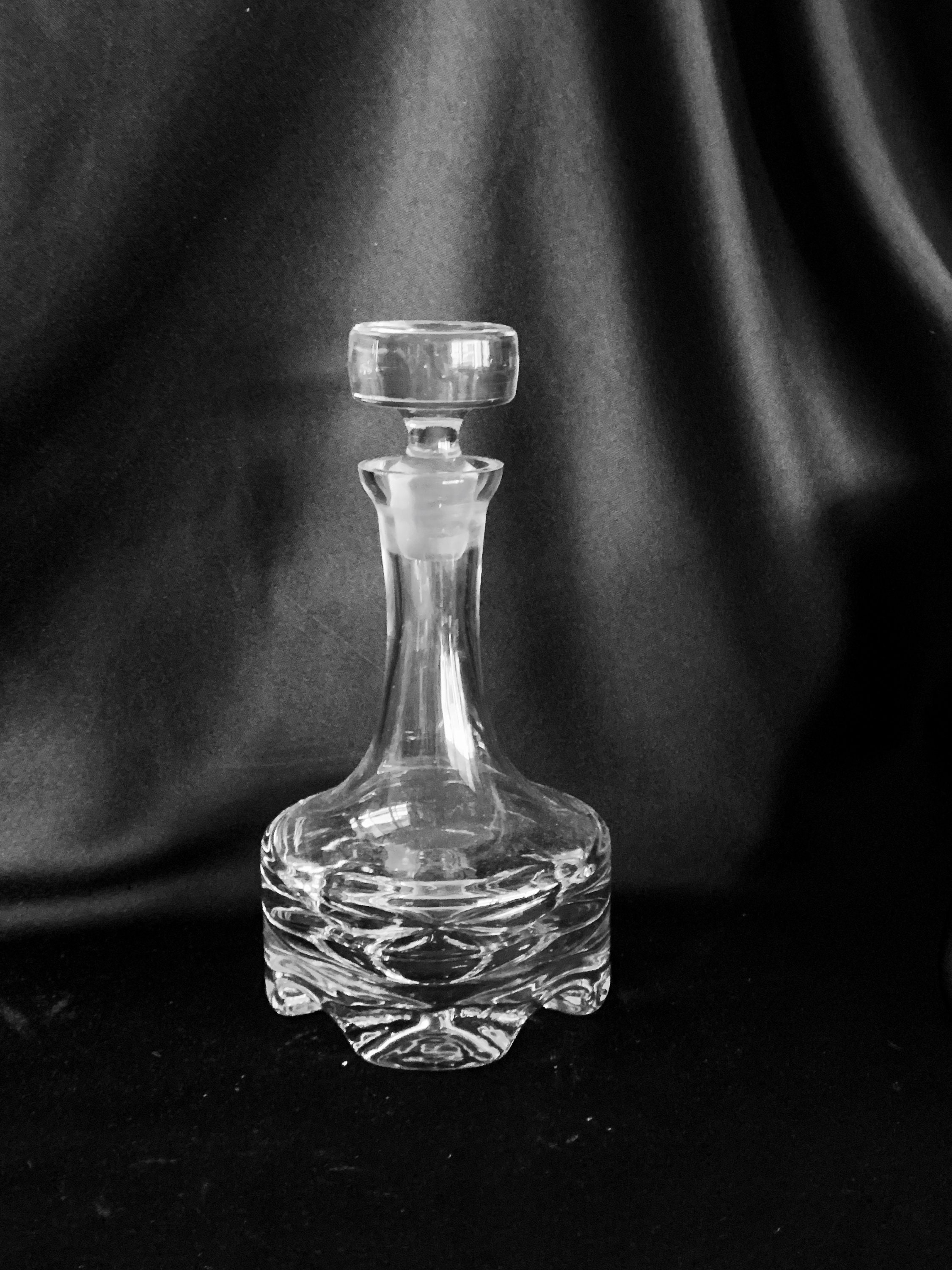 Vintage KROSNO Poland Crystal Decanter Rare. Thick Footed Etsy