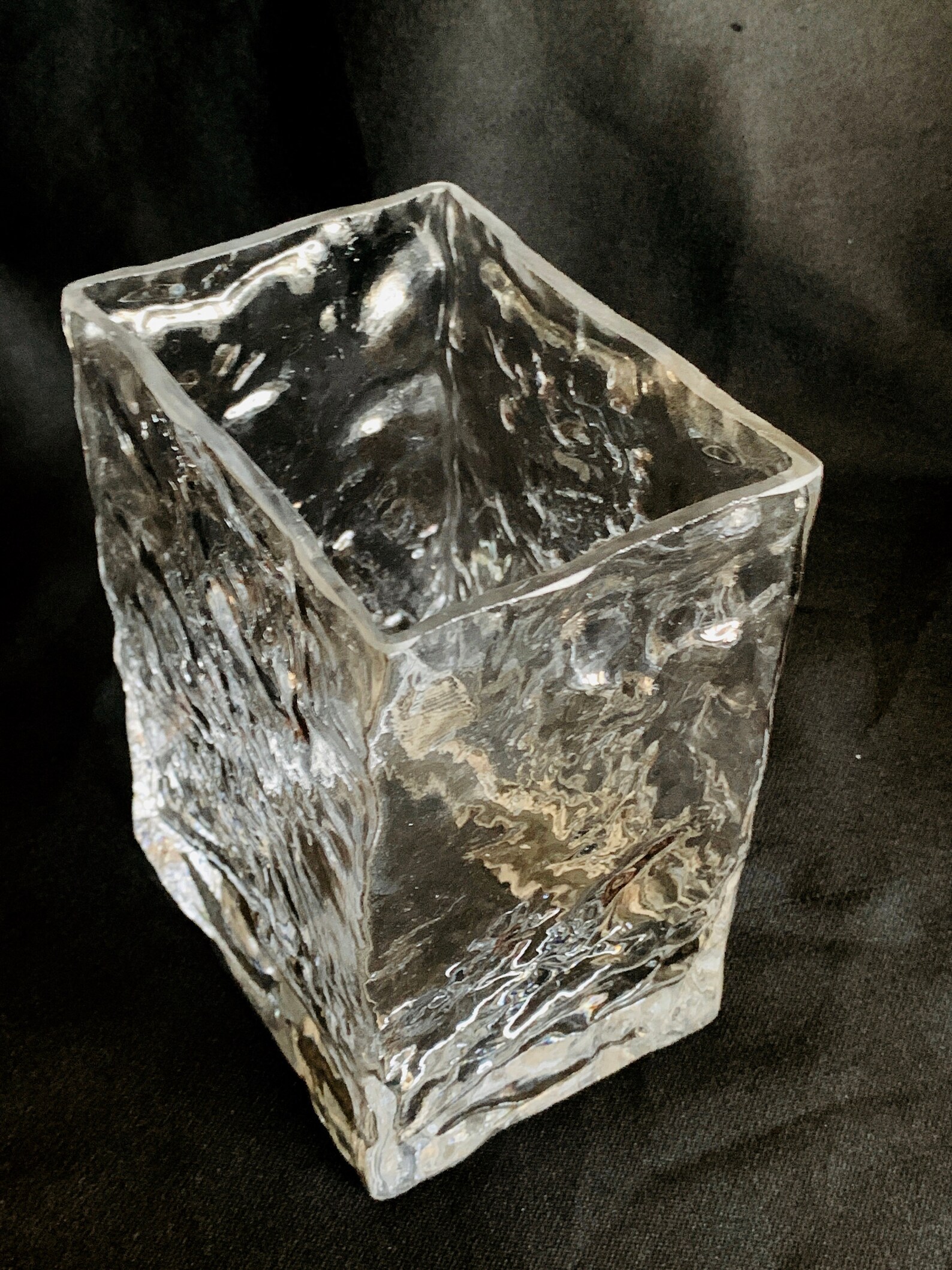 Rectangular Unique Glass Wavy Rumpled Uneven Surface Vase. Etsy