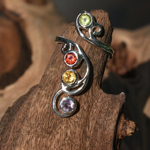Multi Stone Sterling Silver Ring