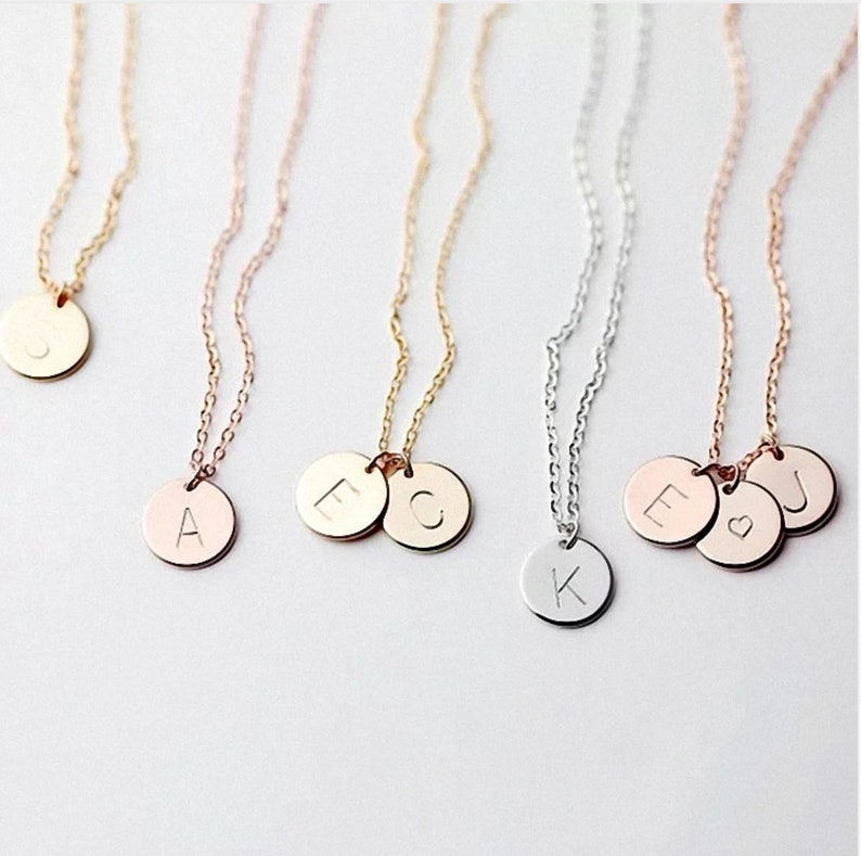 Initial Charm Necklace GoldSilverRose