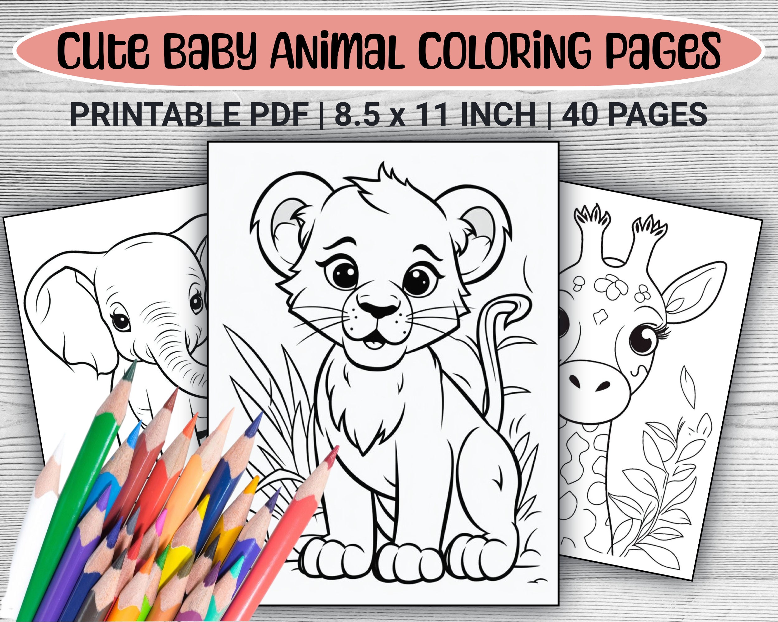 40 Cute Baby Animal Coloring Book Pages Printable Animal Coloring 40 Cute Baby Animal Coloring Book Pages Printable Animal Coloring