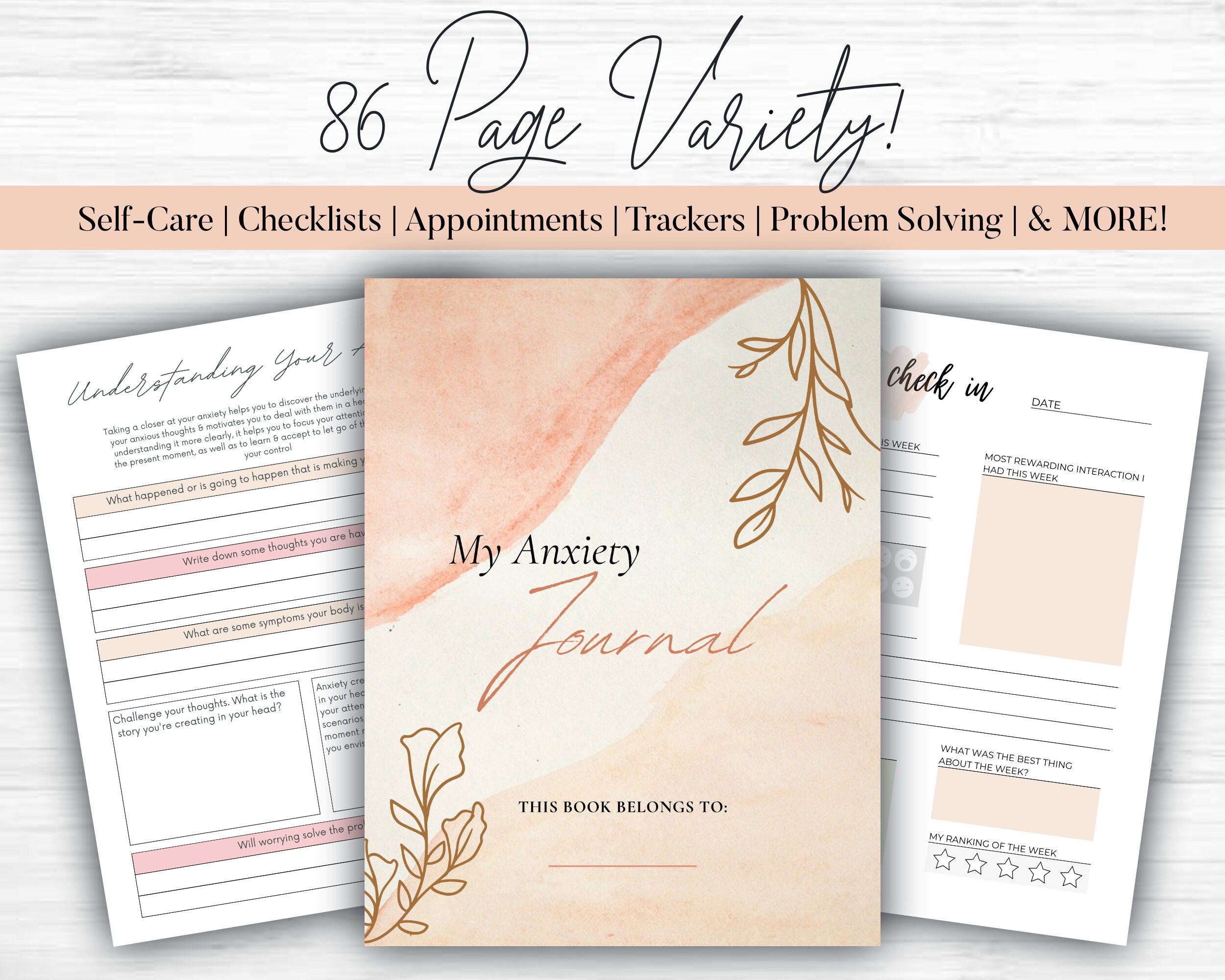 Printable Anxiety Planner | Anxiety Healing Journal | Mental Health ...