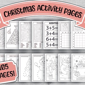 Printable Christmas Activities, Christmas Activity Book, Kid's Activities, Christmas Coloring pages, Printable Christmas Games, printable pdf, printable Christmas activity pages for kids