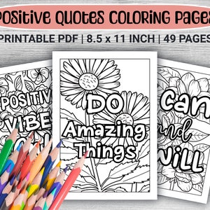 49 páginas para colorir de citações motivacionais para adultos | Saúde Mental e Relaxamento | Inspirador | Afirmações Positivas | Amor próprio | Mentalidade | PDF