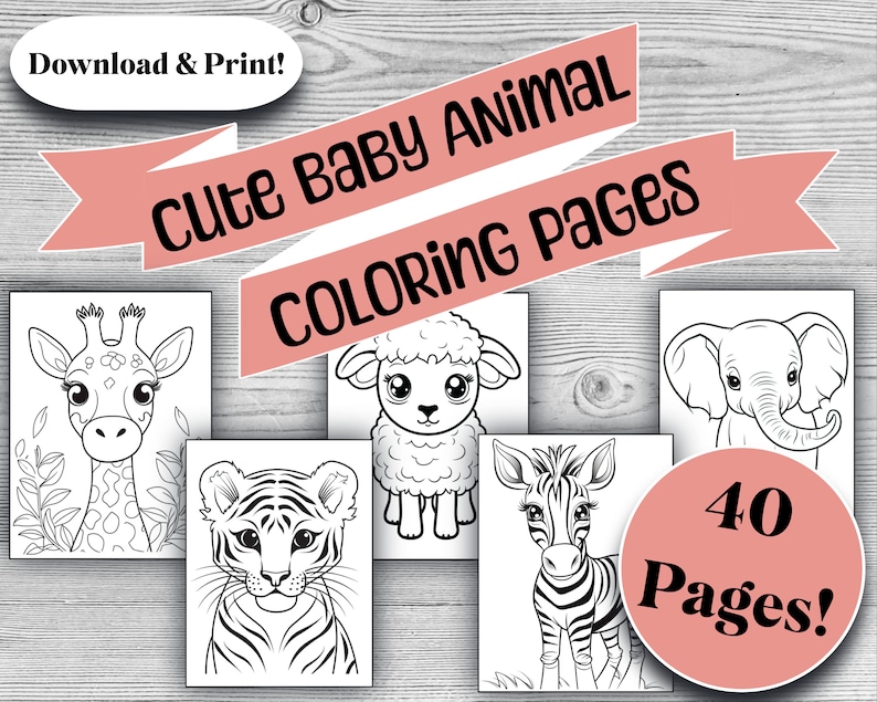 40 Cute Baby Animal Coloring Book Pages Printable Animal Coloring