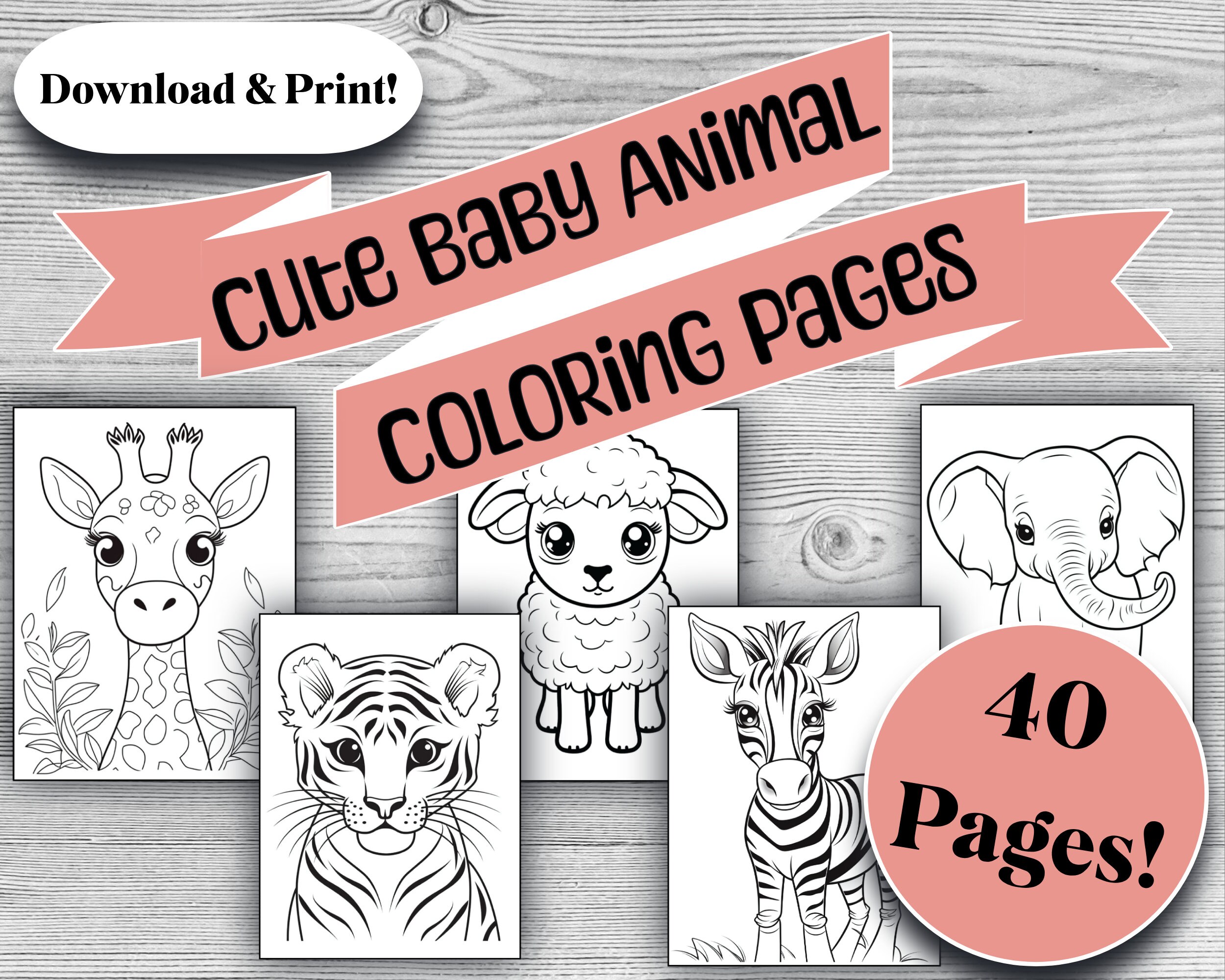 40 Cute Baby Animal Coloring Book Pages Printable Animal Coloring