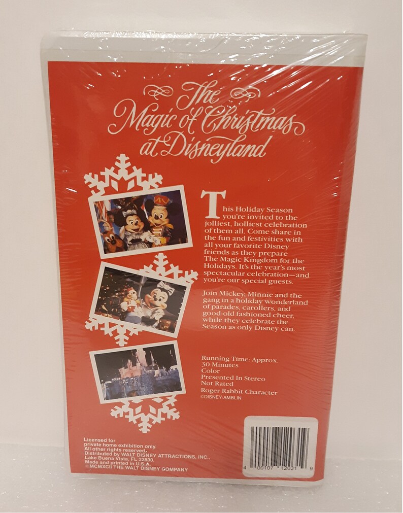 The Magic of Christmas at Disneyland VHS  Etsy