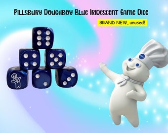 Pillsbury Doughboy Blue Iridescent Game Dice (6 Dice)