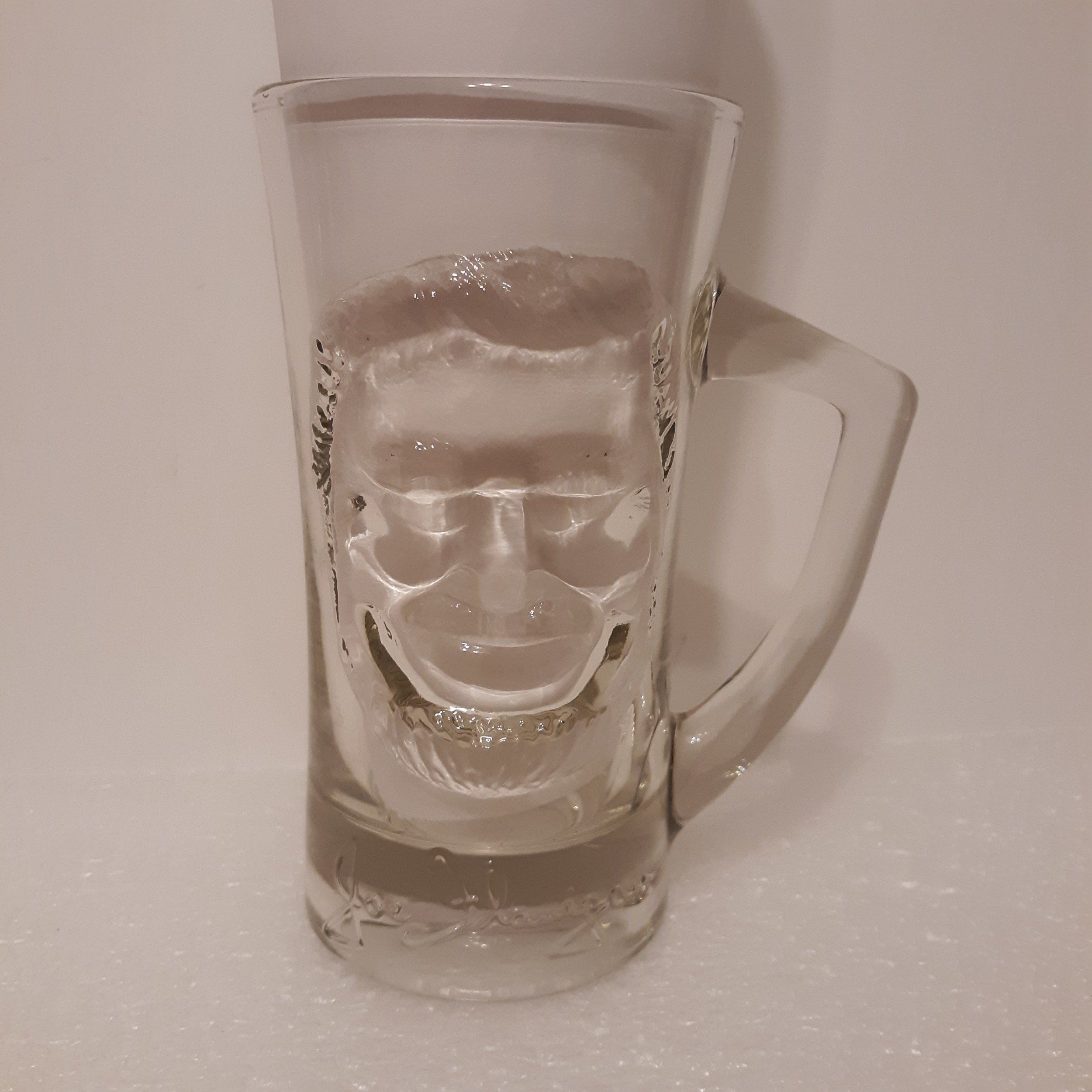 Joe Flanigan Glass Beer Stein Mug