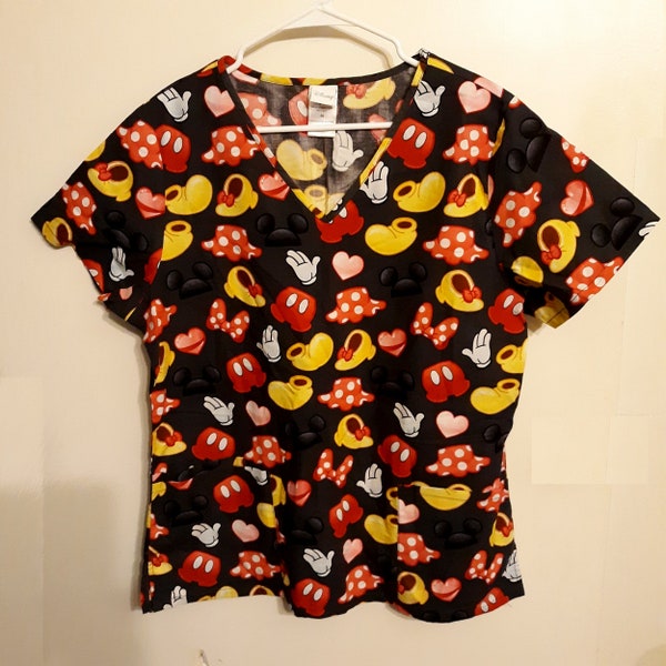 Disney Mickey Mouse Scrub Top (Size: Medium)