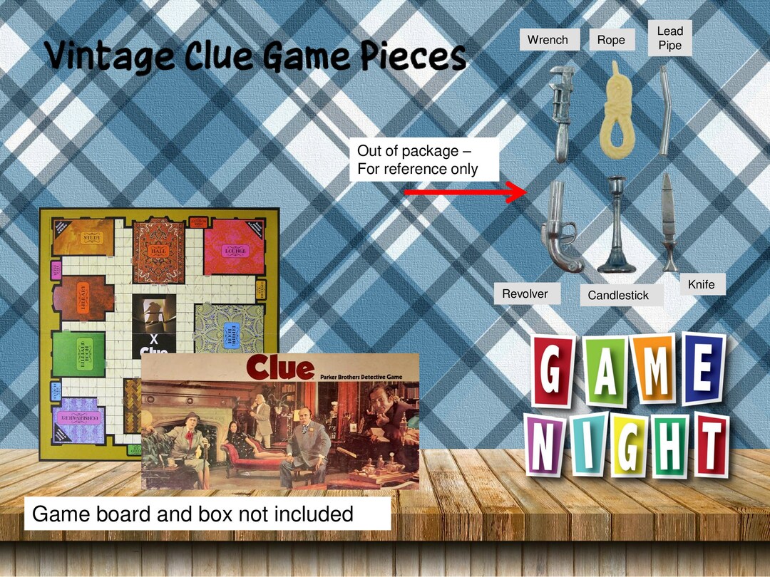 Vintage Parker Brothers CLUE Game Pieces 6 Pieces - Etsy
