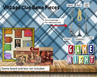 Vintage Parker Brothers CLUE Game Pieces (6 Pieces)