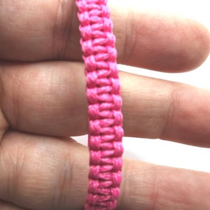 Pink Macrame Friendship Bracelet, Surfer Bracelet For Men, Adjustable String Bracelet, Cord Bracelet For Kids, Woven Bracelet For Women.