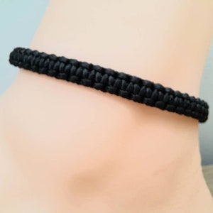 Black Macrame Anklet, Adjustable Anklet For Women, Ankle Bracelets for Kids, Surfer Anklet, Waterproof Anklet, Braided Anklet For Men.