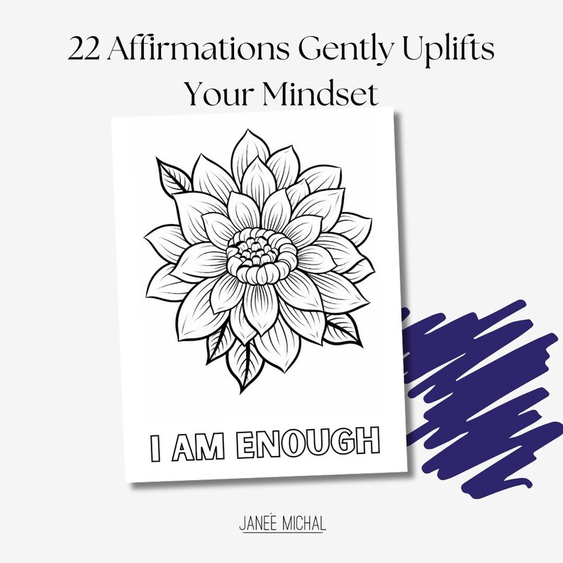 Affirmation Coloring Book: Floral Mandala, Mindful Relaxation, Spiral Bound, Heavy Cardstock image 3