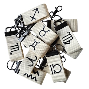 Zodiac Keychain: Cotton Horoscope Star Sign Key Fob - Astrology Gift