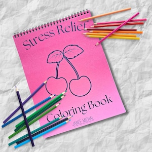 Livre de coloriage pour soulager le stress - Papier cartonné épais, reliure en spirale par le haut - Pages faciles de 15 minutes - Designs simples pour un calme rapide