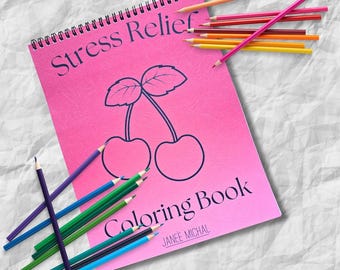 Stress Relief Coloring Book: Simple Designs, Heavy Cardstock, Top Spiral Bound