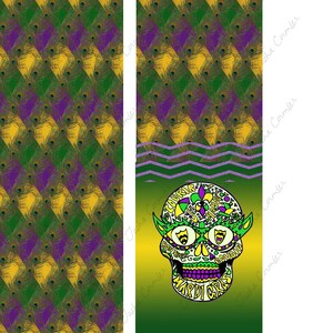 Mardi Gras Sugar Skull Cheer Bow Sublimation download