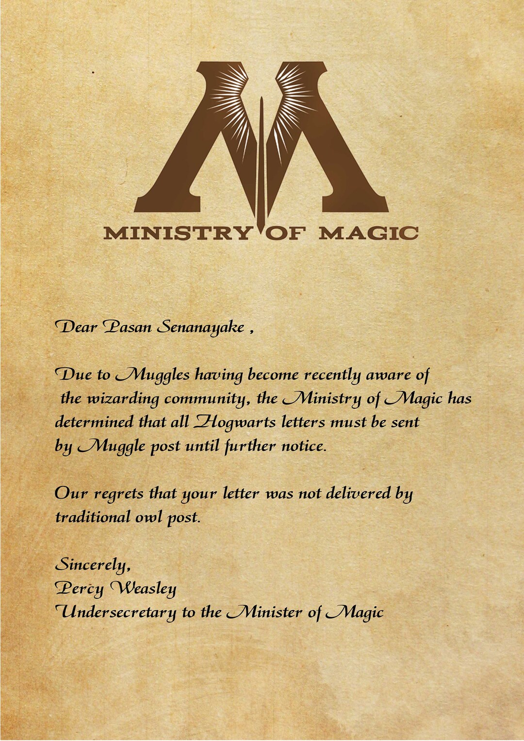 Personalized Hogwarts Letter - Etsy