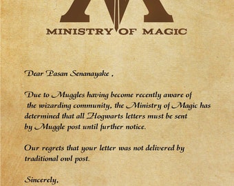 Personalized hogwarts letter