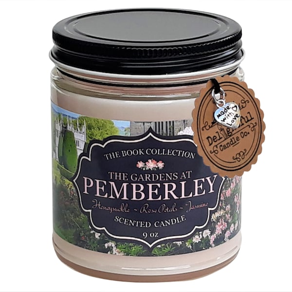 The GARDENS AT PEMBERLEY Candle - Pride and Prejudice | Pemberley Candle | Bookish Candle | Literary Candle | Jane Austen | 9oz