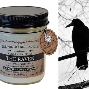 THE RAVEN CANDLE - Edgar Allan Poe Candle | Poetry Gift | Literary Candle | Poetry Lover Candle