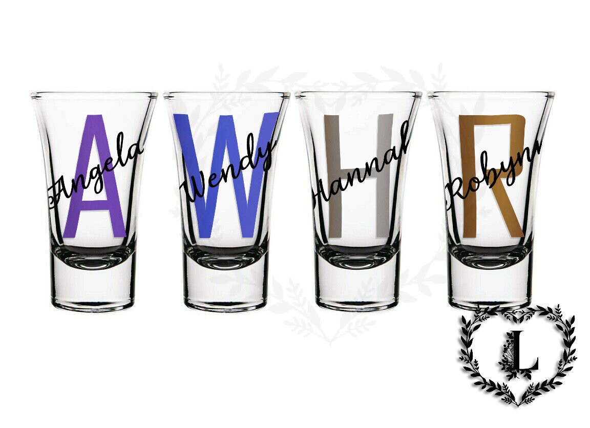 Personalised Shot Glass With Initial and Name or Age and Name. Etsy UK