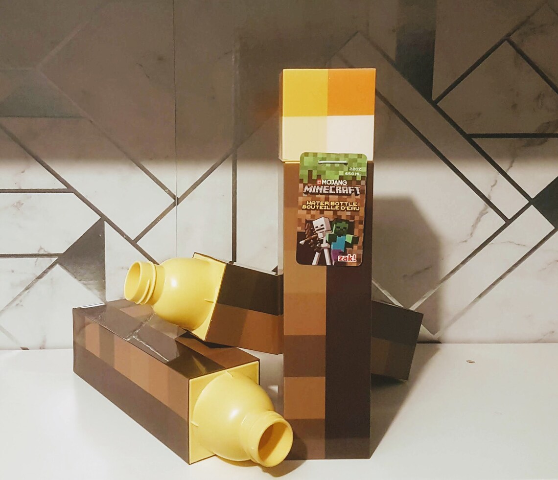 MINECRAFT Torch WATER BOTTLE Etsy UK