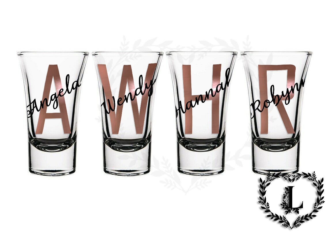 Personalised Shot Glass With Initial and Name or Age and Name. Etsy UK