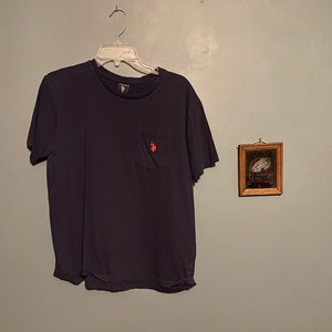 Mens navy polo pocket t shirt