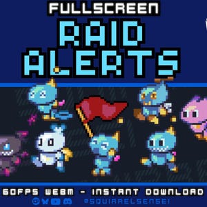 Alertes Chao Raid pour la diffusion en continu sur Twitch | Pixel art plein écran | WEBM 60 images par seconde (téléchargement numérique)