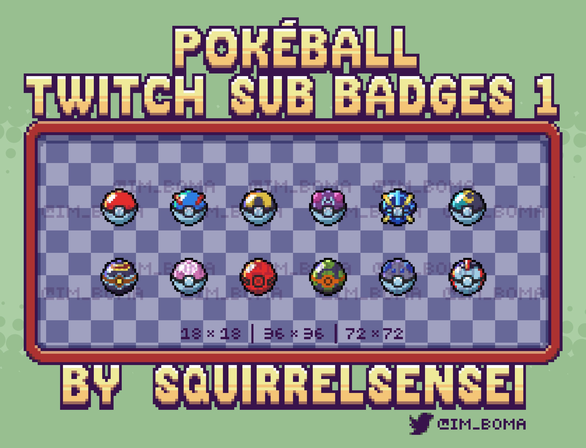 Poke Balls Twitch Sub / Cheer Badges Pixel Art - seaosaur's Ko-fi Shop