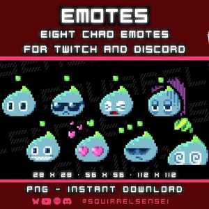 Chao Emotes for Twitch Streaming and Discord/Youtube Channels | Sonic the Hedgehog | Chao Garden | Pixel Art  | Premade and ready for use