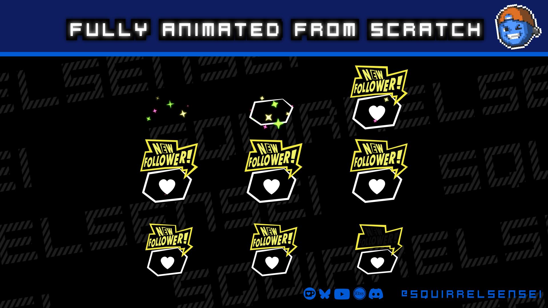 Persona 5 Animated Alerts for Streaming | Youtube Kick | 60 FPS MP4 ...