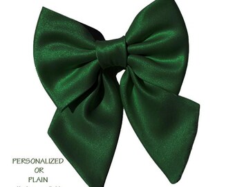 Green Wedding Dog Bow-Personalized or Plain Wedding Dog Bow-Dog Wedding Attire-Best Pup-Dog Ring Bearer-Custom Colors & Fonts-Sizes XXS-XXXL
