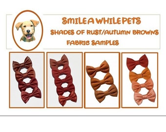 Rust/Autumn Brown Fabric Swatch- 22 Shades of Autumn Colors Available-Rust Color Sample-Burnt Orange Fabric Sample-Sienna-Cinnamon-Mustard