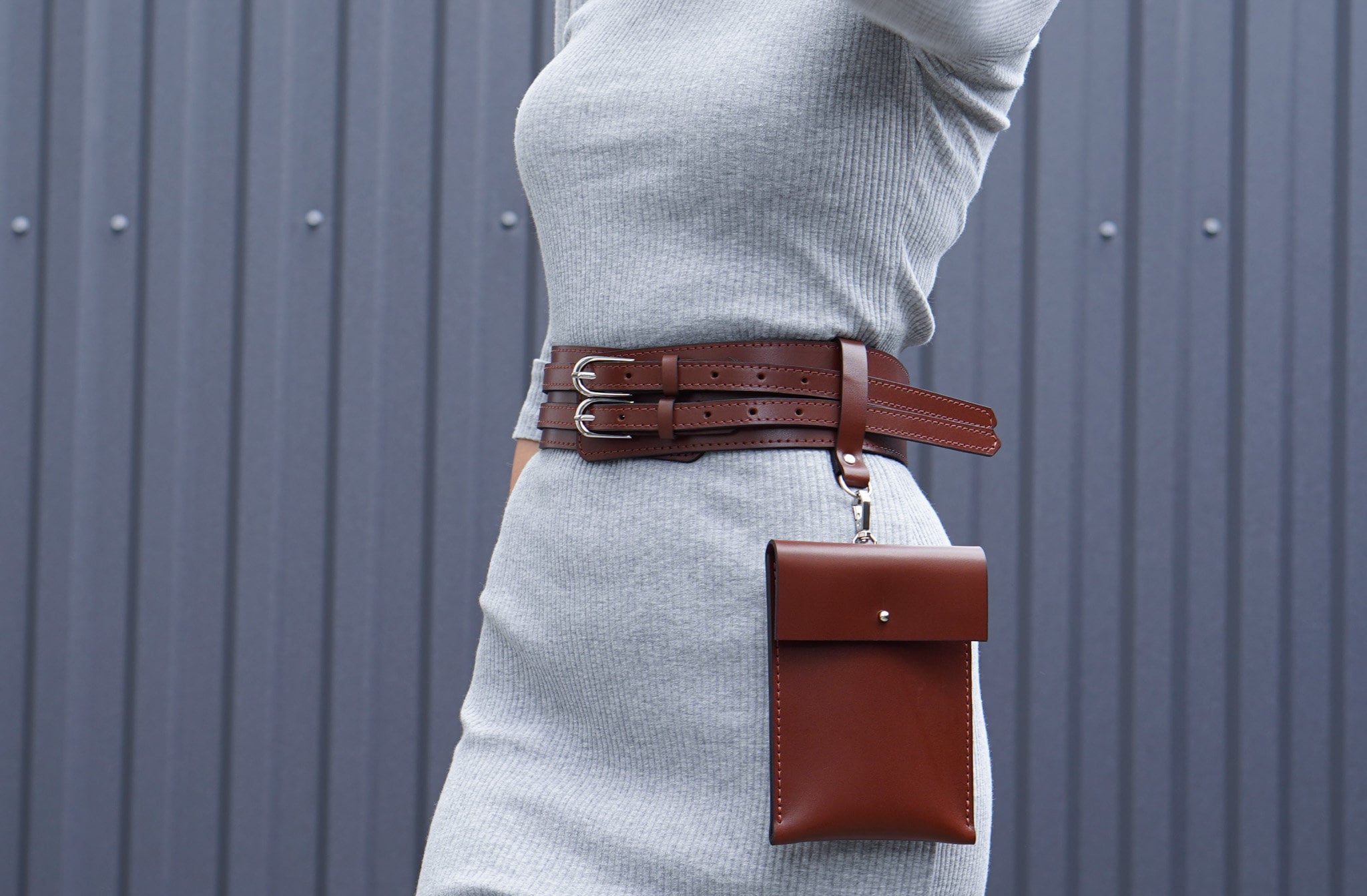 ベルト LCDC : 25SS / DOUBLE BUCKLE CORSET LEATHER BELT (BLACK) Double Buckle Leather Corset Belt, Double Buckle Belt