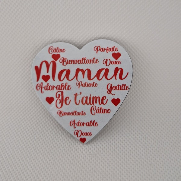 Magnet coeur personnalisable, aimanté soit avec photo, texte ou bien votre logo à poser sur le réfrigérateur