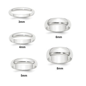 Solid 950 Platinum Wedding Bands Free Engraving 3mm 4mm 5mm 6mm 8mm Widths