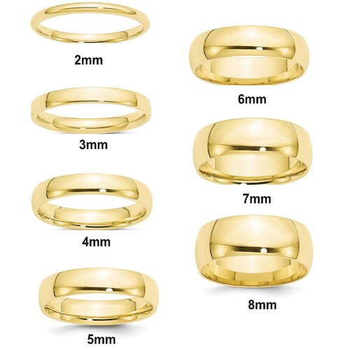 10K Solid Yellow Gold Comfort Fit Design Wedding Bands With Free Inside Ring Engraving 2mm 3mm 4mm 5mm 6mm 7mm 8mm Widths main image 0