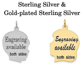 Girl silhouette shop charm engravable