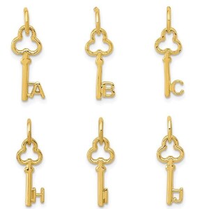 Solid Gold Letter Initial Alphabet Charm Pendant 3/8 Block Style Font 10K  and 14K Made in Yellow Gold, White Gold, and Rose Gold 