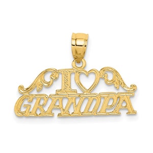 Jewel Tie 10K Yellow Gold #1 Grandpa Charm 0.59 in x 0.83 in