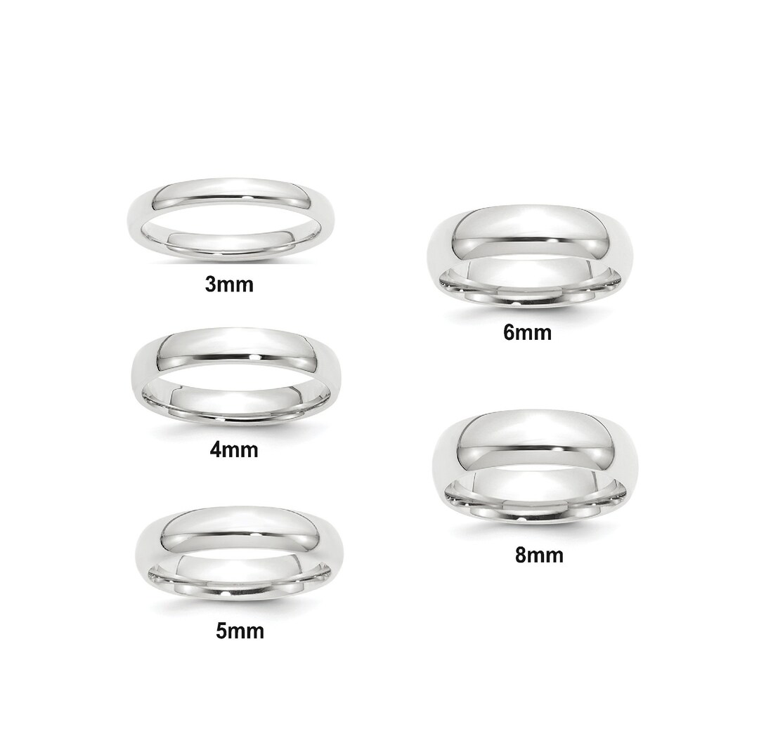 Solid 950 Platinum Comfort Fit Wedding Bands Free Engraving 3mm 4mm 5mm ...