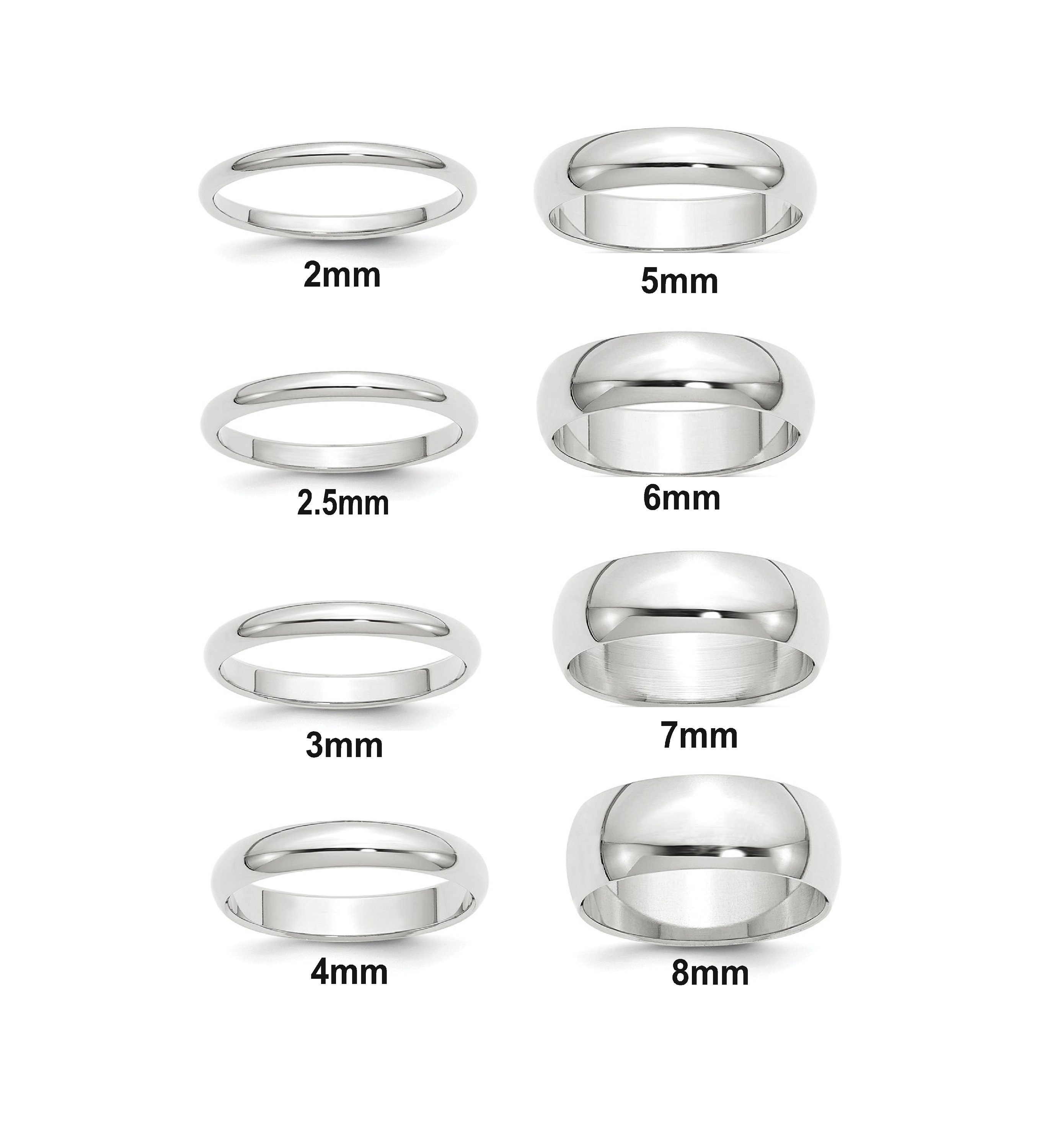 10KW 2mm LTW Half Round Band Size 5 Size 5 Length Width 2 10KW 2mm LTW Half Round Band Size 5 Size 5 Length Width 2