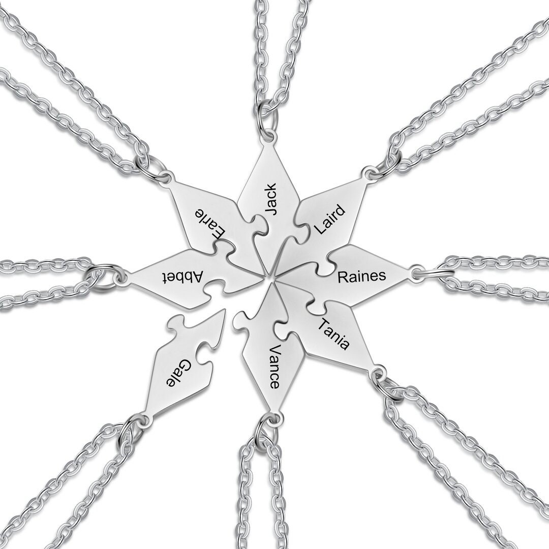 Friendship Puzzle Necklaces in 3 4 5 6 7 & 8 Piece | Etsy