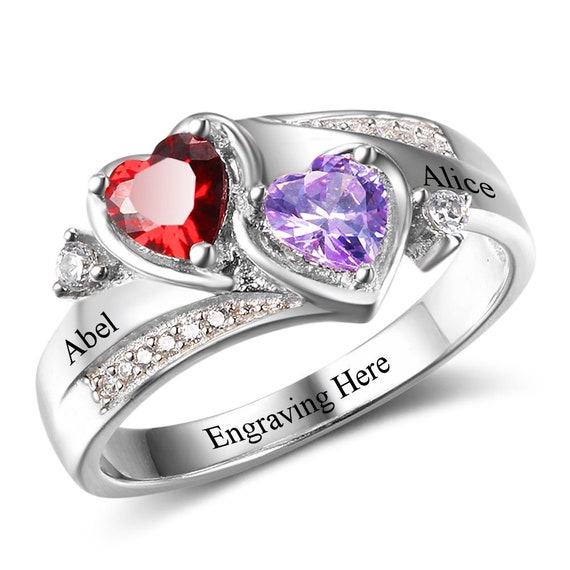 Personalized Sterling Silver Engravable Ring W/ Heart Shaped - Etsy