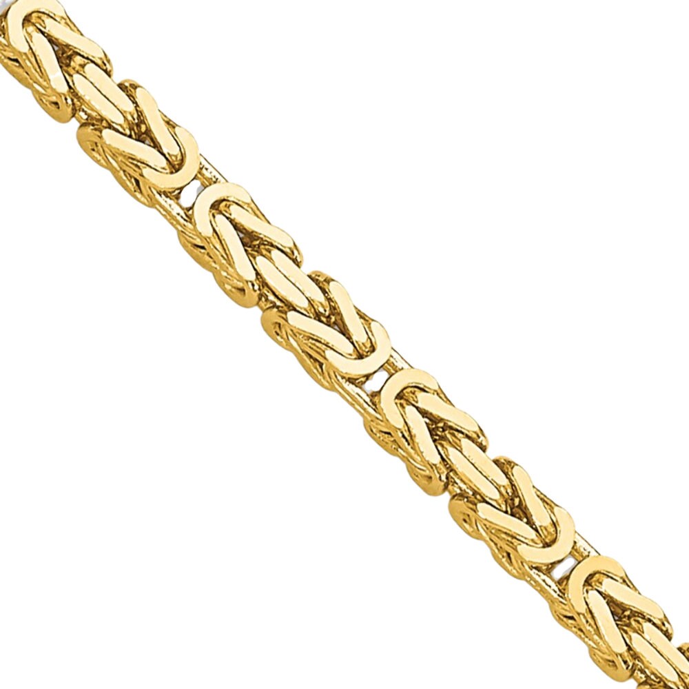 Byzantine Chain Necklaces Solid 14K Yellow Gold and White Gold 2mm